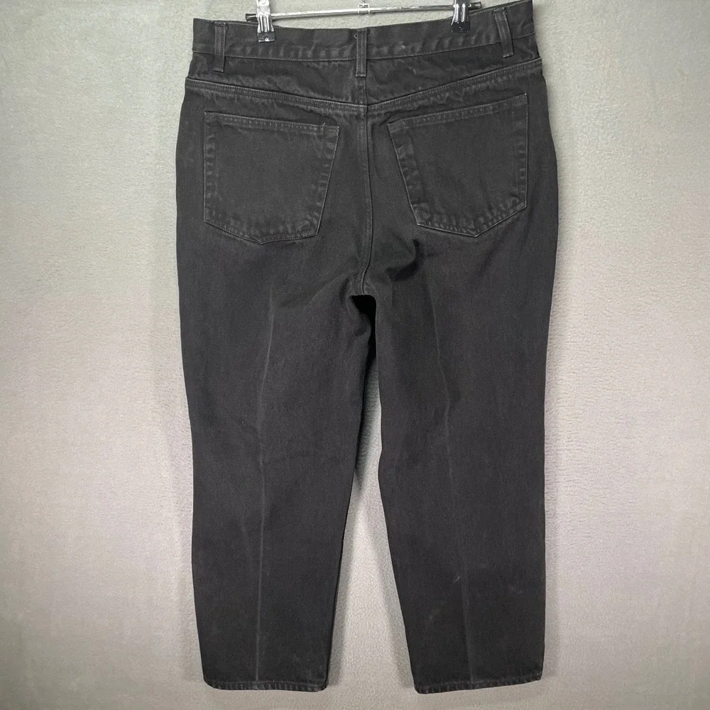 Black Relaxed Fit Jeans Mens 34x29 Straight Leg Faded Workwear Denim